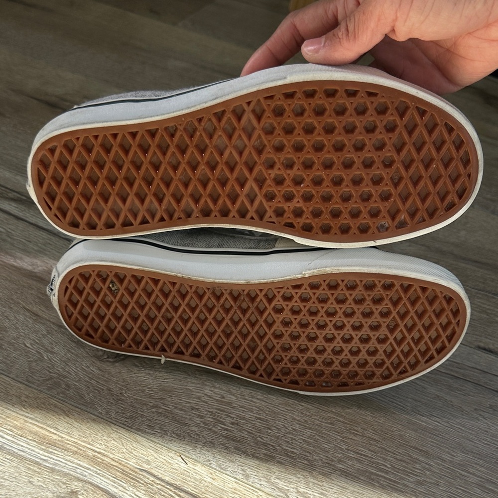 Vans Cream and Gray High-Top Sneakers - Picture 11 of 12